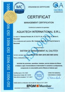 Aquatech International Certificat Calitate Sistem de management de mediu 9001 001
